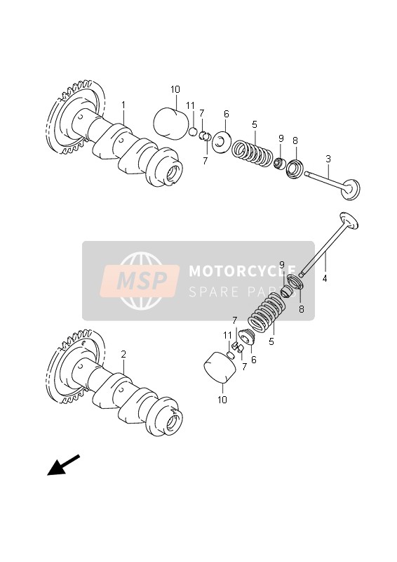 Suzuki AN400(A)(ZA) BURGMAN 2010 Árbol De Levas & Válvula para un 2010 Suzuki AN400(A)(ZA) BURGMAN